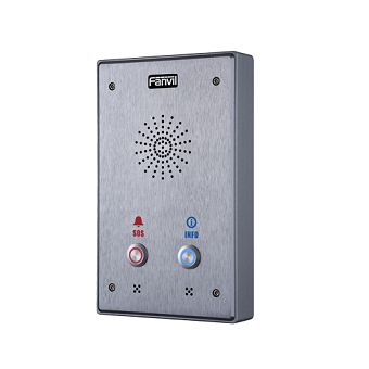 Citofono Audio SIP Fanvil I10 – 2 Linee, HD Audio, PoE, IP54, Antipolvere E Impermeabile