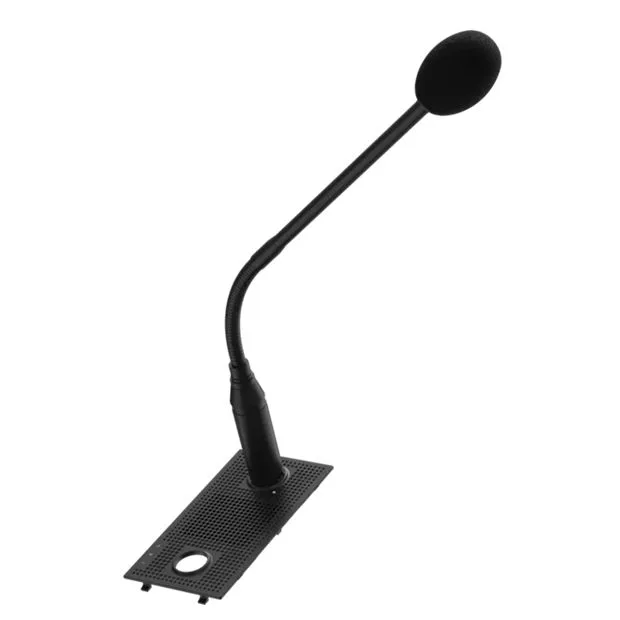 Axis-TC6901_compressed » advanceIT › Gooseneck podium microphone mounted on a perforated base for speeches or conferences